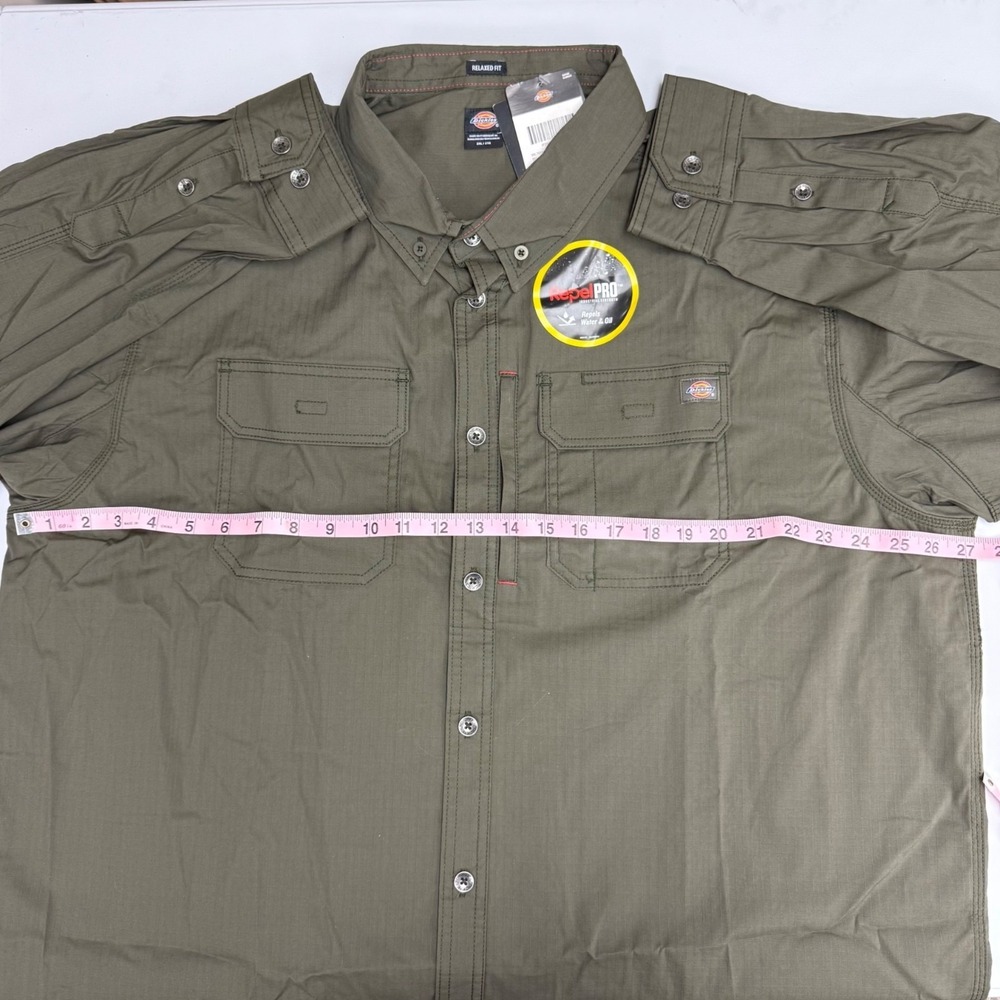 Dickies Mens 2XL Ranger Ripstop Workshirt Relaxed Fit DuraTech RepelPRO Olive - Picture 7 of 9